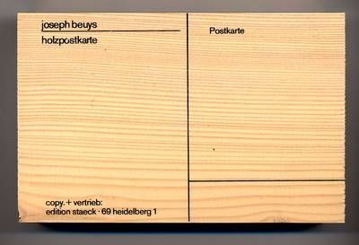 Joseph Beuys - Dřevěná pohlednice, 1974