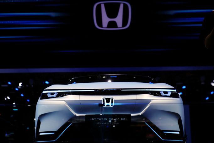 A Honda SUV e:Prototype electric vehicle (EV) is seen displayed during a media day for the Auto Shanghai show in Shanghai, China April 20, 2021. REUTERS/Aly Song