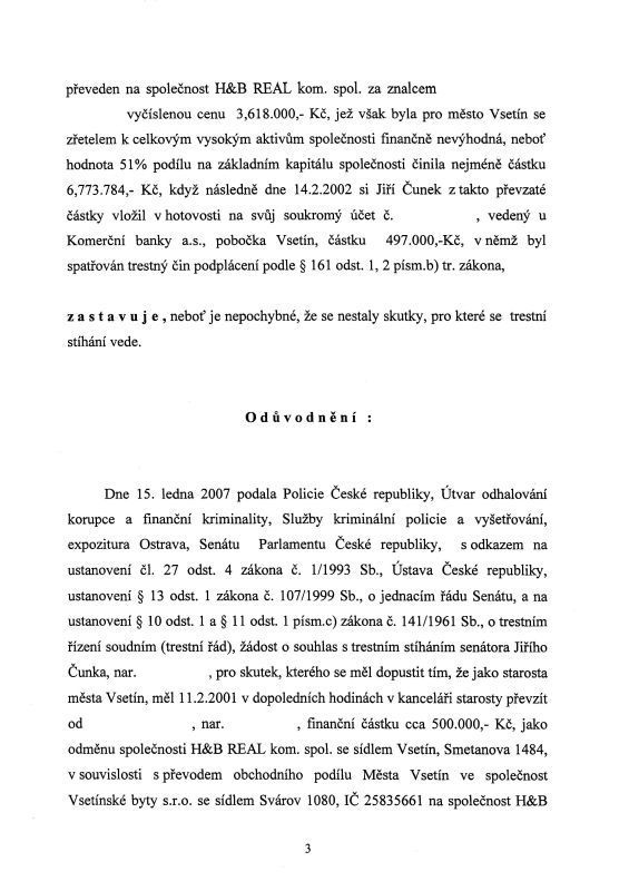 Usneseni o zastavení trestního stíhání - strana 3