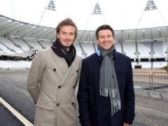 Šéf pořadatelského výboru Sebastian Coe (vpravo) a David Beckham