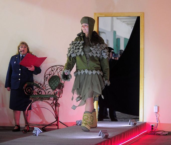 vanovo Region prison colony for convicted women IVANOVO REGION, RUSSIA. APRIL 25, 2012. Convicted women wearing outfits made at Women's Prison Colony No3 of the Ivanovo Region branch of the Russian Federal Service of Execution of Sentences (UFSIN) pose for photographs during a fashion show