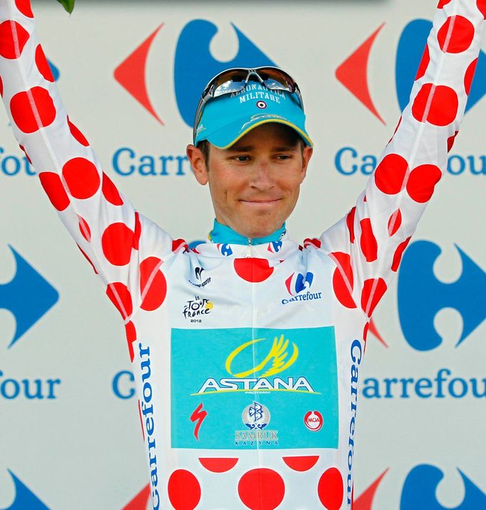 Švédský cyklista Fredrik Kessiakoff ze stáje Astana během osmé etapy Tour de France 2012.