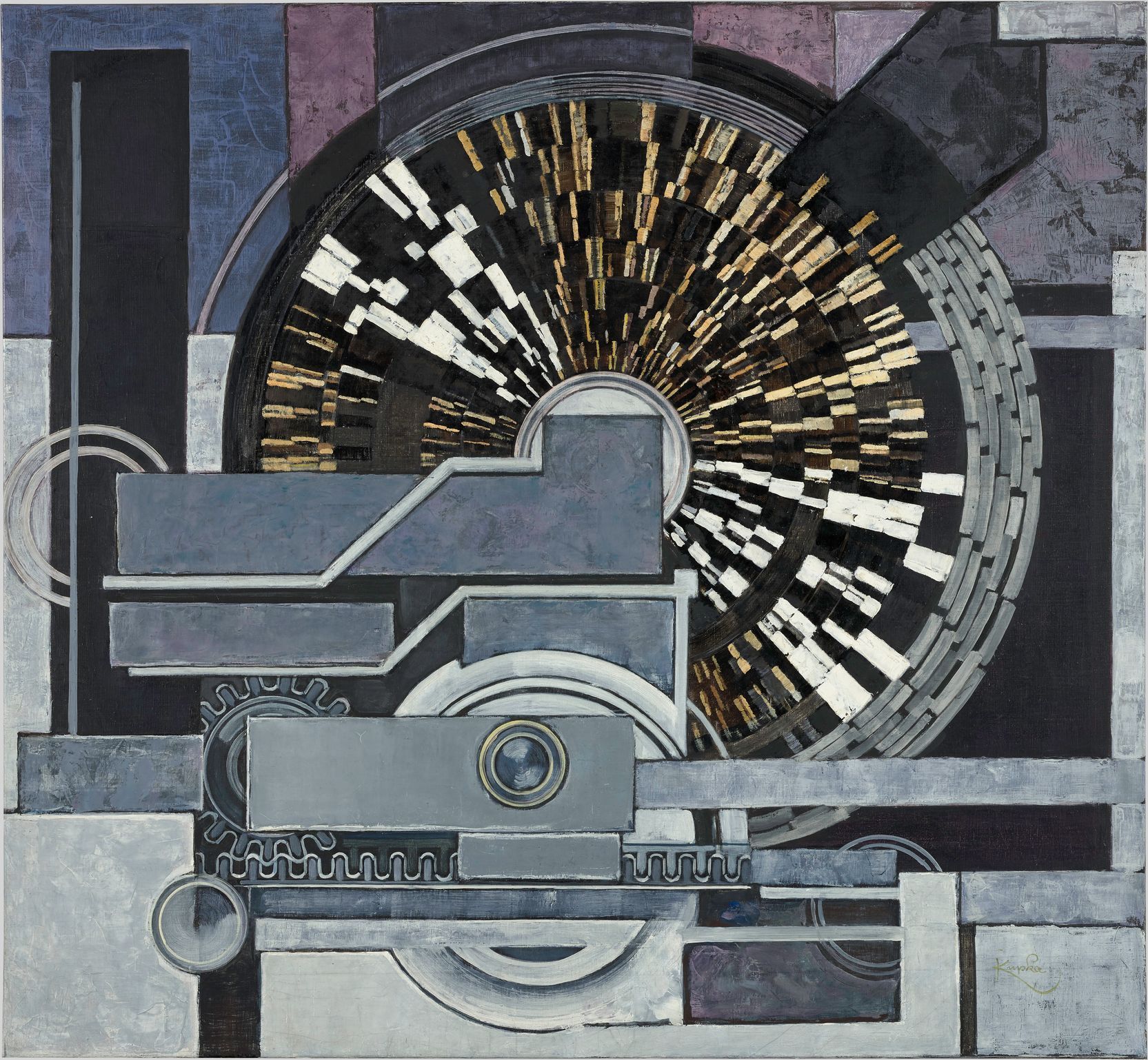 František Kupka: Hudba, 1936, olej, plátno, 85 x 93 cm; rám 89,5 x 97,4 x 5,5 cm