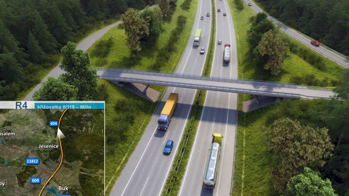 Video: Dostavba dálnice D4 podle představ ŘSD z roku 2015.