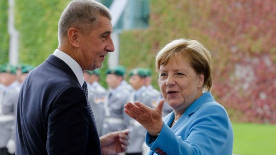 Andrej Babiš a Angela Merkelová.