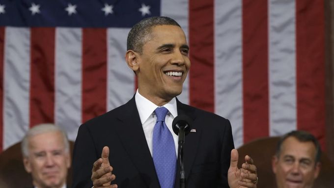 Obama během svého projevu ke stavu unie.