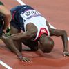 Mohamed Farah po běhu na 10 tisíc metrů, atletika na olympijských hrách v Londýně 2012