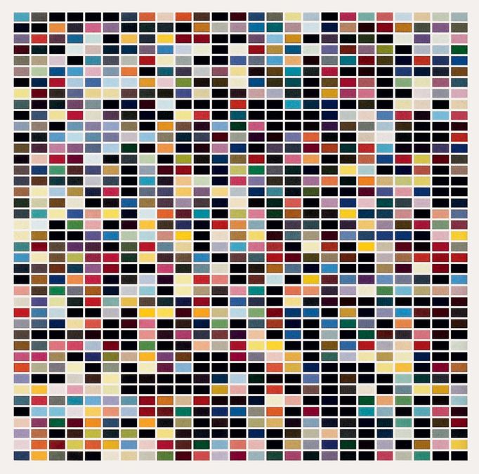 Gerhard Richter: 1025 barev, 1974, lak na plátně, 254 cm x 254 cm.