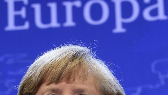 Angela Merkelová po skončení summitu o rozpočtu.