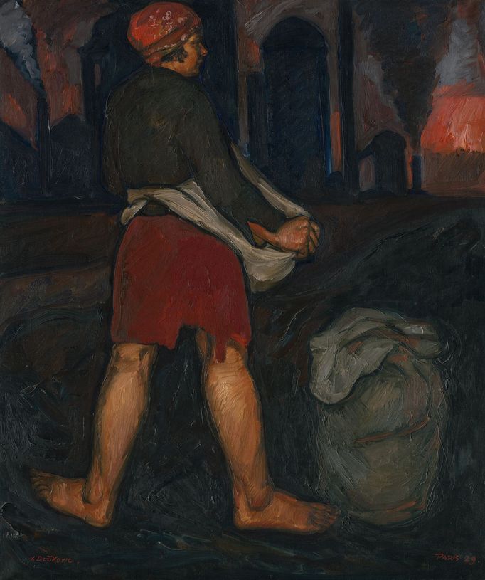 Valentin Držkovic: Vítkovice, 1929, olej, plátno, 117,5x99 cm.