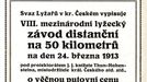 Propozice závodu. Sešitek o šesti stranách stanovuje pravidla účasti na rychlostním i turistickém závodu, ale také shrnuje výsledky předchozích osmi ročníků mistrovské pa