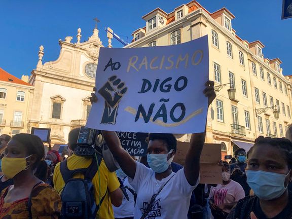 Demonstrace proti rasismu v Lisabonu.
