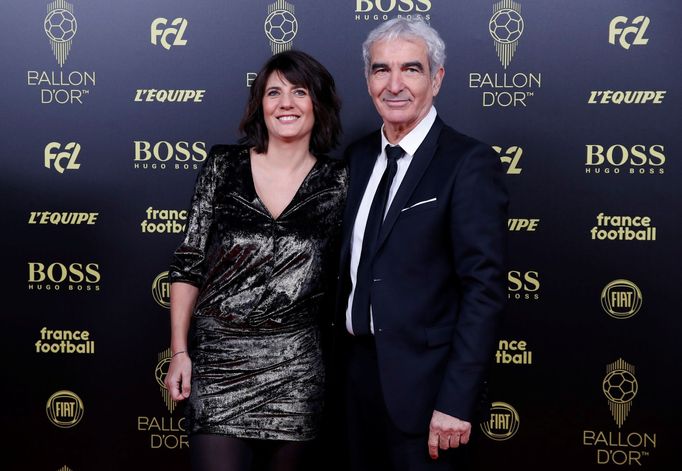 Soccer Football - The Ballon d’Or awards - Theatre du Chatelet, Paris, France - December 2, 2019   Former France coach Raymond Domenech arrives with Estelle Denis  REUTER