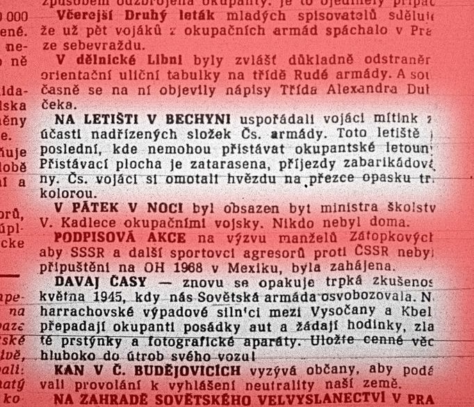 Lidová demokracie, sobota 24. srpna 1968.