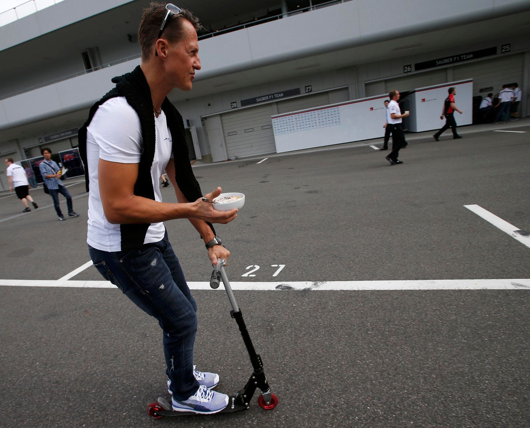 Německý pilot F1 Michael Schumacher při kvalifikaci na VC Japonska 2012 v Suzuce.