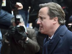David Cameron po příjezdu na rozpočtový summit EU do Bruselu