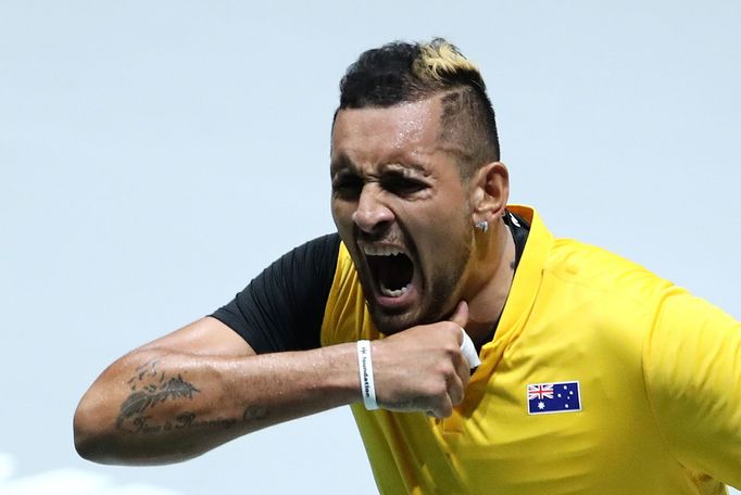 Nick Kyrgios na finálovém turnaji Davis Cupu 2019