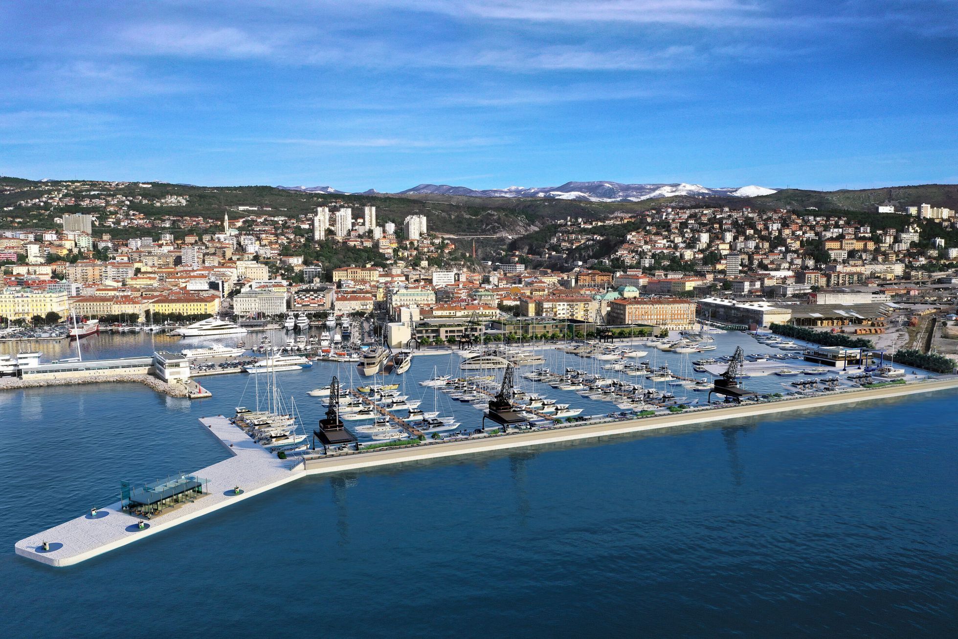 Rijeka, chorvatsko, hrvatska, přístav, projekt, jachty, Istrie