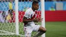 Paolo Guerrero v zápase Peru - Dánsko na MS 2018