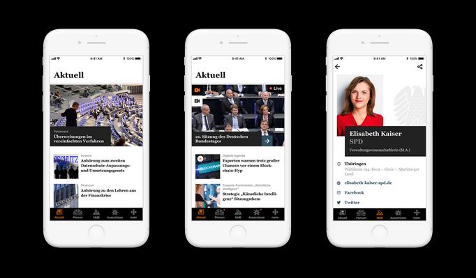 Screen aplikace Bundestag-App