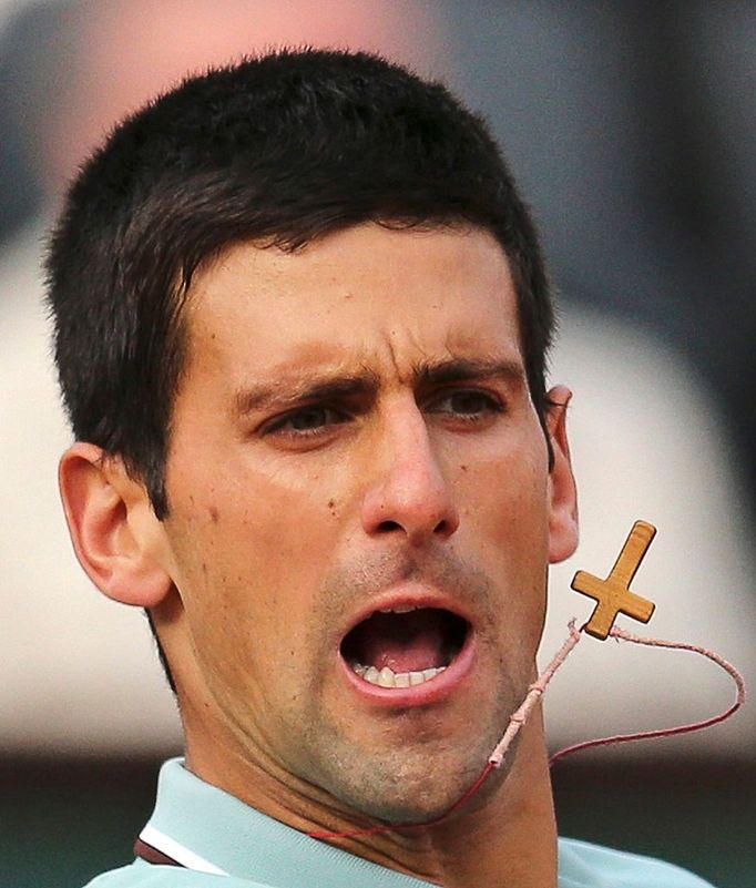 Novak Djokovič na tenisovém French Open 2013.