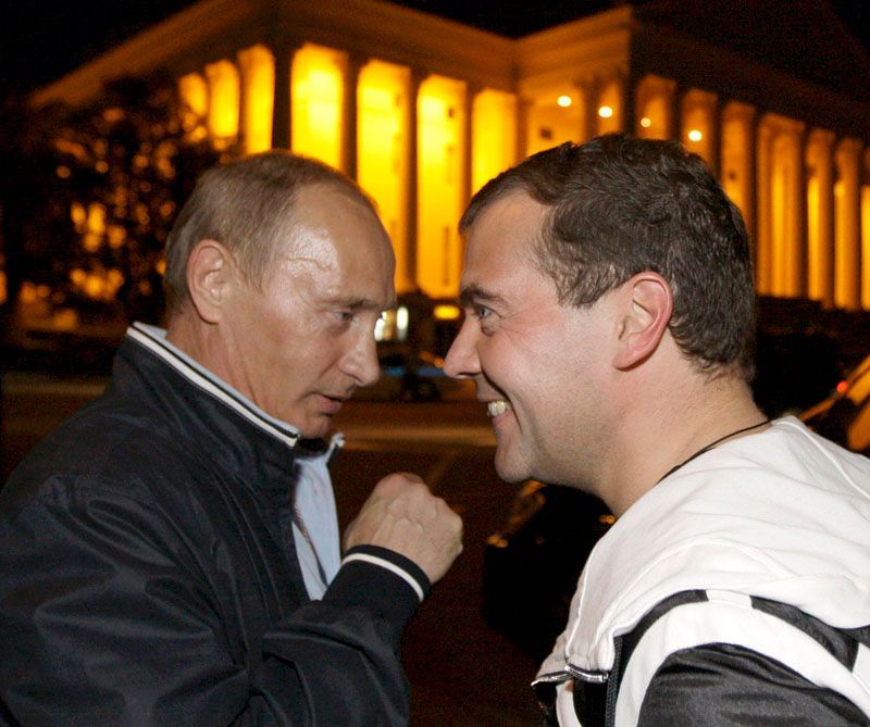 Vladimir Putin a Dmitrij Medveděv