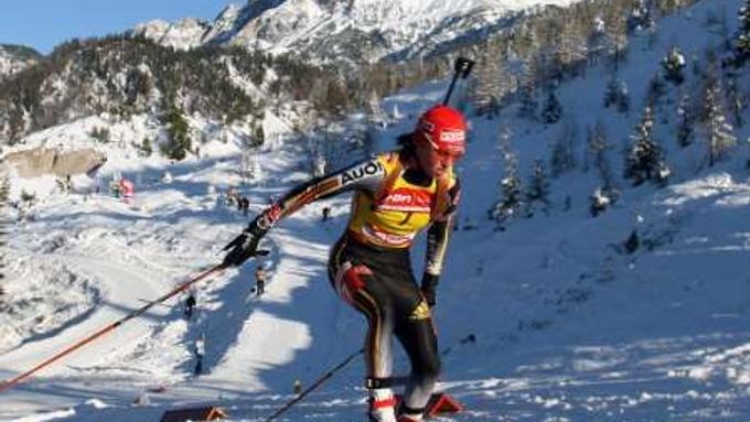 Henkelová v zasněženém Hochfilzenu