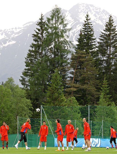 Trénink fotbalistů v Seefeldu