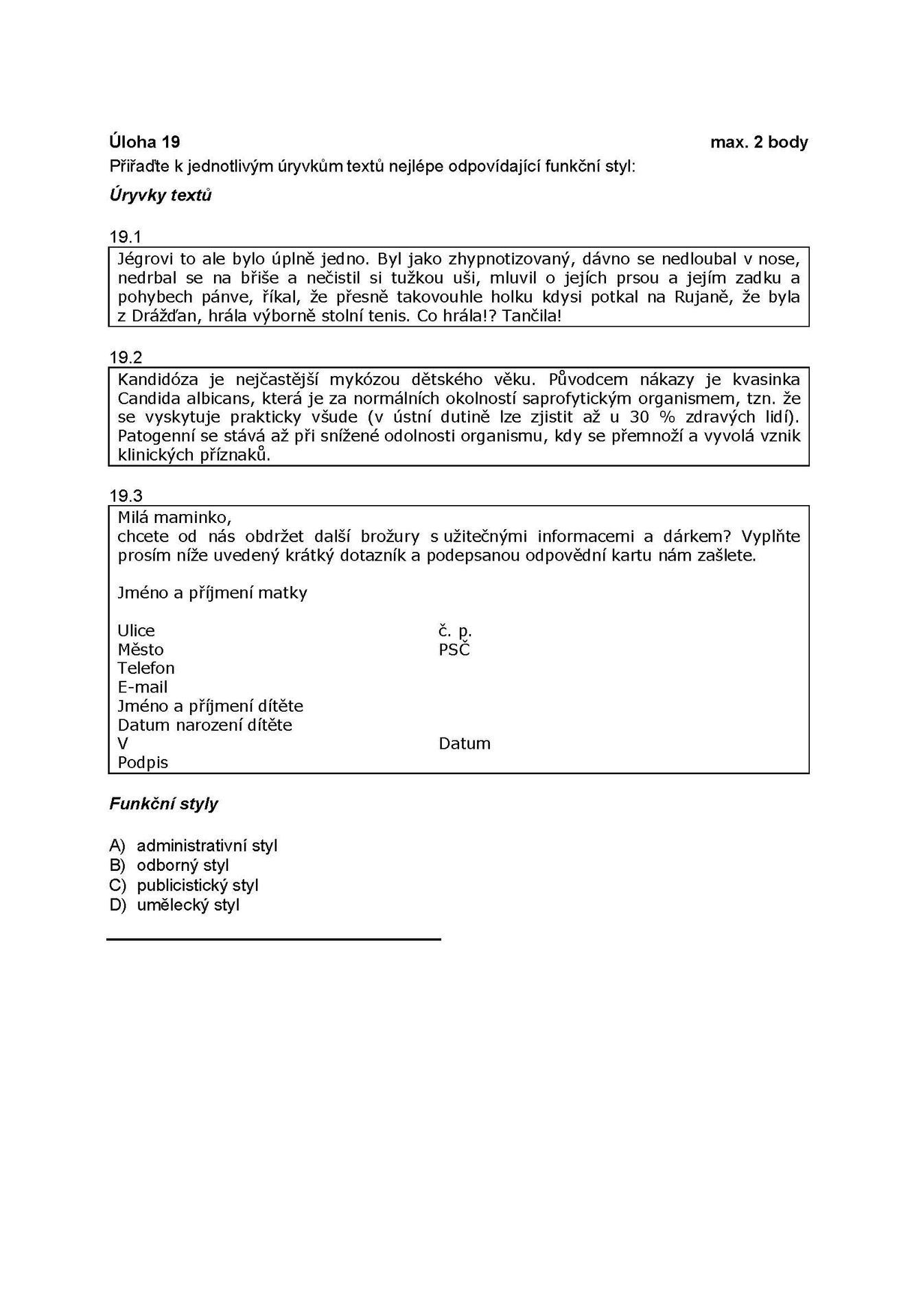 Státní maturita - základní obtížnost 10