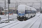 Vlak, sníh, Lysá nad Labem