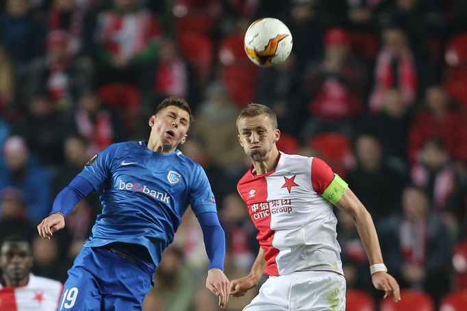 Tomáš Souček v zápase EL Slavia - Genk