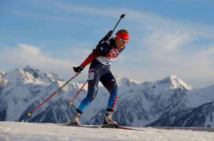 Soči 2014, biatlon, 15 km Ž: Olga Zajcevová, Rusko