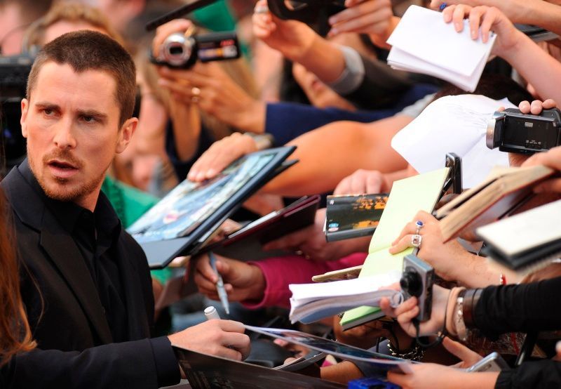 Premiéra Dark Knight v Londýně, Christian Bale