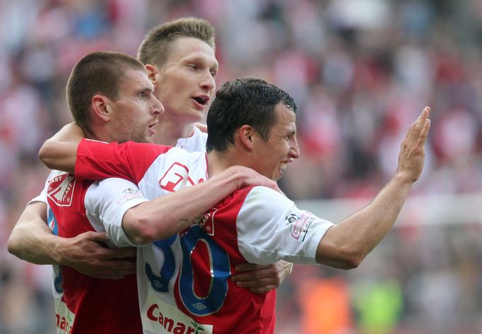 Fotbal, Gambrinus liga, Slavia - Jablonec: slávisté slaví 4. gól