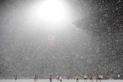 Fotbal, USA - Kostarika: sněhová kalamita