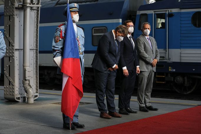 Německý prezident Frank-Walter Steinmeier přijel vlakem na Hlavní nádraží na návštěvu České republiky.