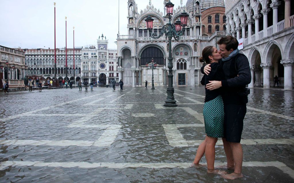 Přívalový déšť v Benátkách