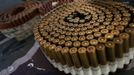 Bullets are displayed on a table during the Big Sandy Shoot in Mohave County, Arizona March 22, 2013. The Big Sandy Shoot is the largest organized machine gun shoot in the United States attended by shooters from around the country. Vintage and replica style machine guns and cannons are some of the weapons displayed during the event. Picture taken March 22, 2013. REUTERS/Joshua Lott (UNITED STATES - Tags: SOCIETY) Published: Bře. 25, 2013, 3:34 odp.