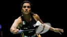 FILE PHOTO: 2019 Badminton World Championships - St. Jakobshalle Basel, Basel, Switzerland - August 21, 2019   India's Pusarla Sindhu in action during her second round wo