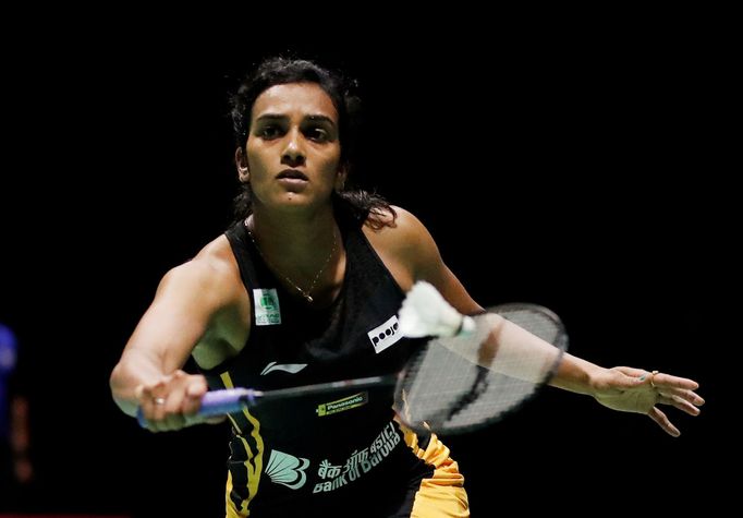 FILE PHOTO: 2019 Badminton World Championships - St. Jakobshalle Basel, Basel, Switzerland - August 21, 2019   India's Pusarla Sindhu in action during her second round wo