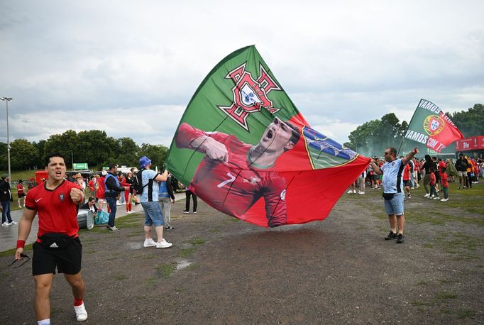 Portugalští fanoušci před zápasem Eura 2024 Portugalsko - Česko