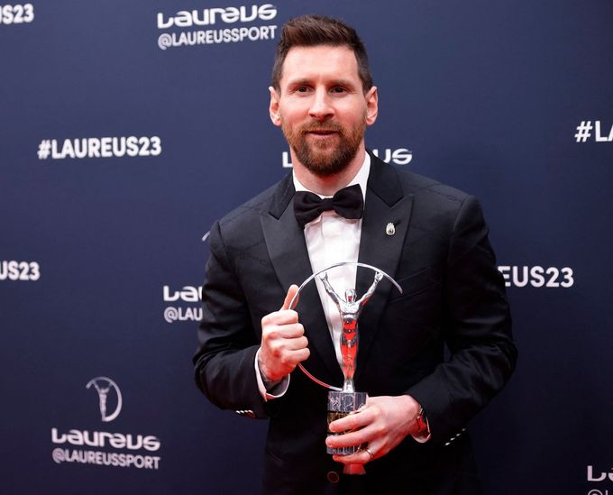 Lionel Messi s oceněním Laureus