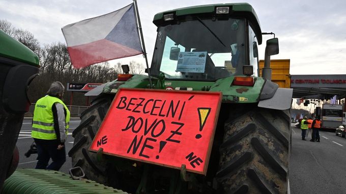 Protesty zemědělců na hranicích 22. 2. 2024.