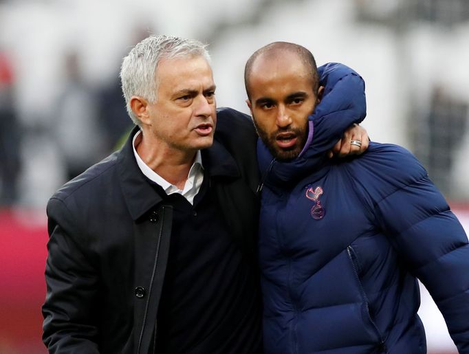 Soccer Football - Premier League - West Ham United v Tottenham Hotspur - London Stadium, London, Britain - November 23, 2019  Tottenham Hotspur manager Jose Mourinho and