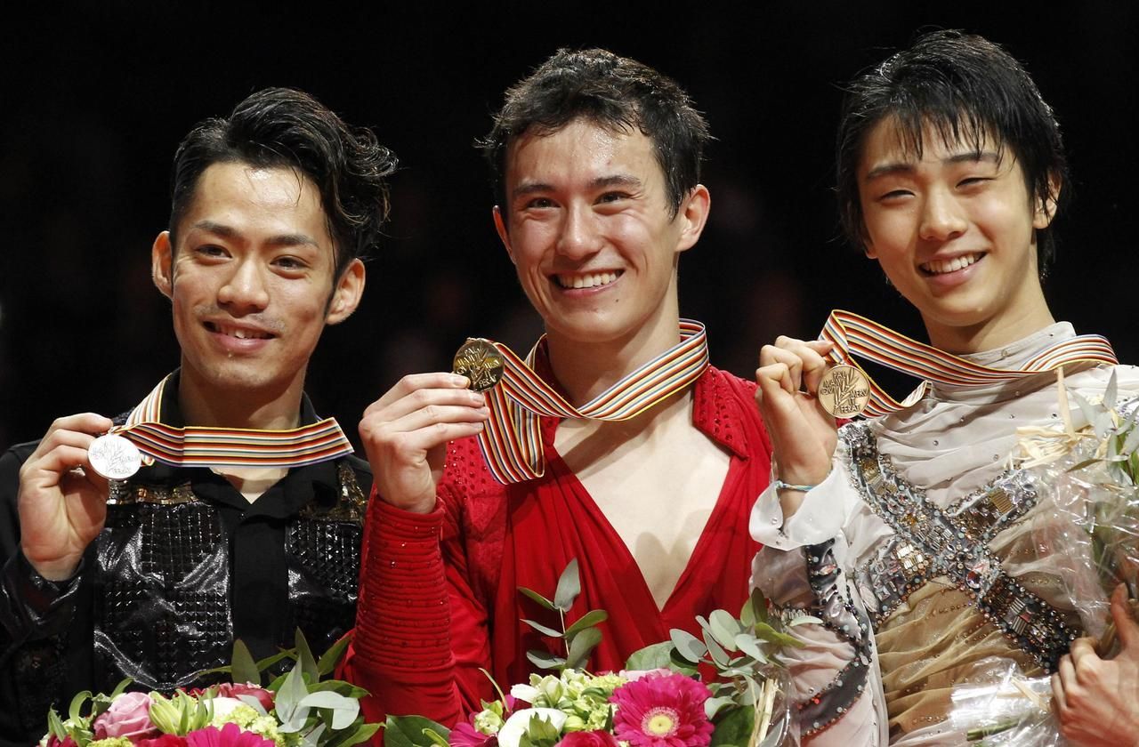 MS v krasobruslení: Daisuke Takahaši, Patrick Chan, Juzuru Hanju