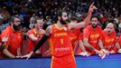 Ricky Rubio ze Španělska slaví ve finále MS 2019 s Argentinou