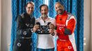 Rafael Nadal, šéf E1 Rodi Basso a Will Smith při závodě elektrických člunů E1 na jezeře Como