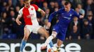 fotbal, odveta čtvrtfinále Evropské ligy, Chelsea - Slavia, Tomáš Souček a Ross Barkley