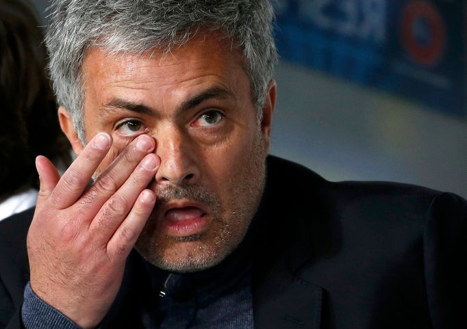 Trenér Mourinho během čtvrtfinále Ligy mistrů