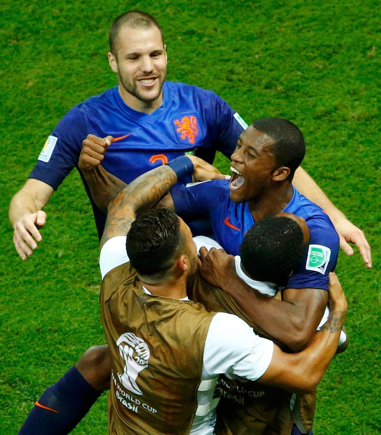 MS 2014, Brazílie-Nizozemsko: Georginio Wijnaldum slaví gól